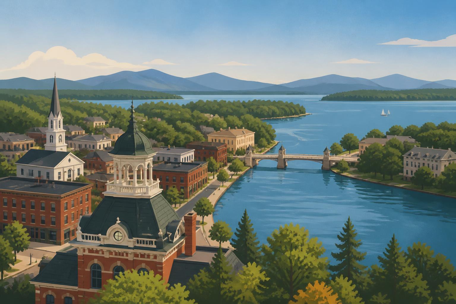 Illustration of Laconia, New Hampshire