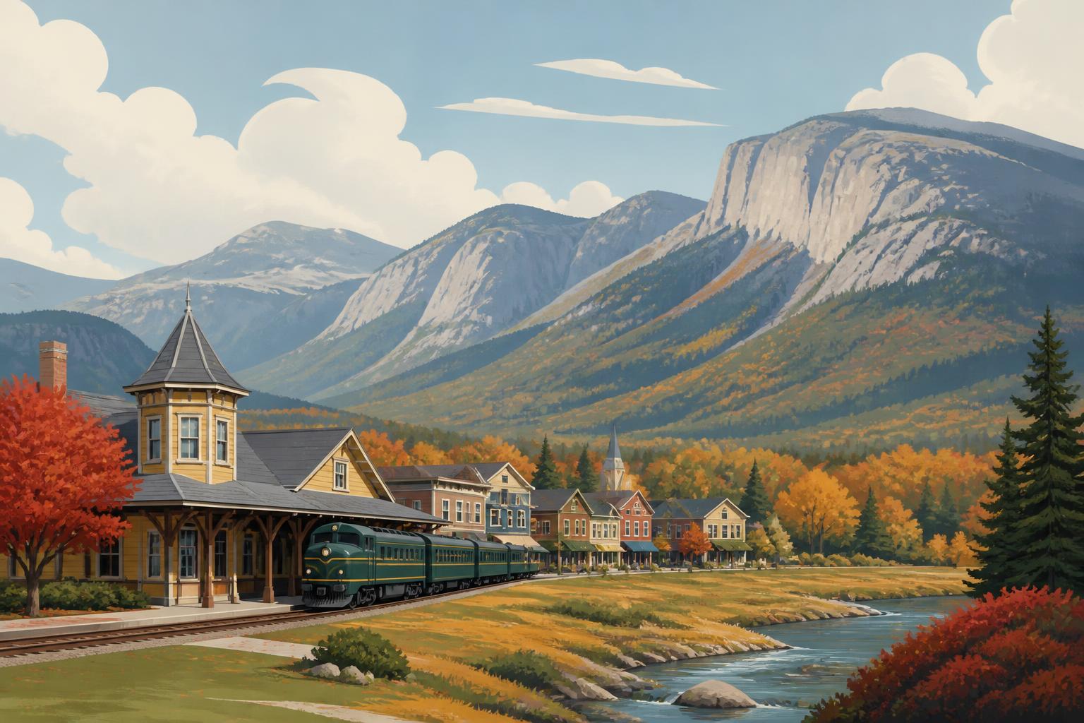 Illustration of Conway, New Hampshire