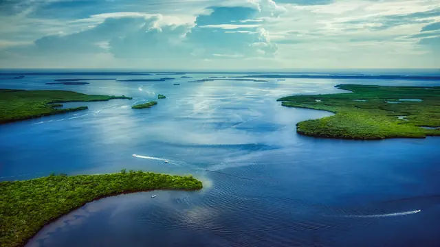 Caloosahatchee River and mangrove islands near Cape Coral, Florida