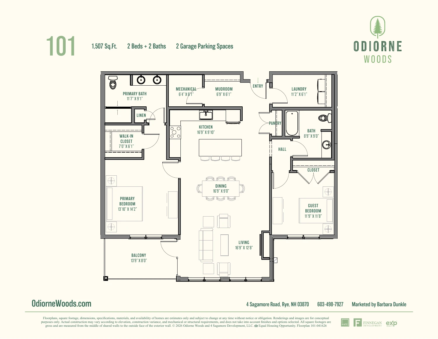 Original brochure floor plan for Residence 101
