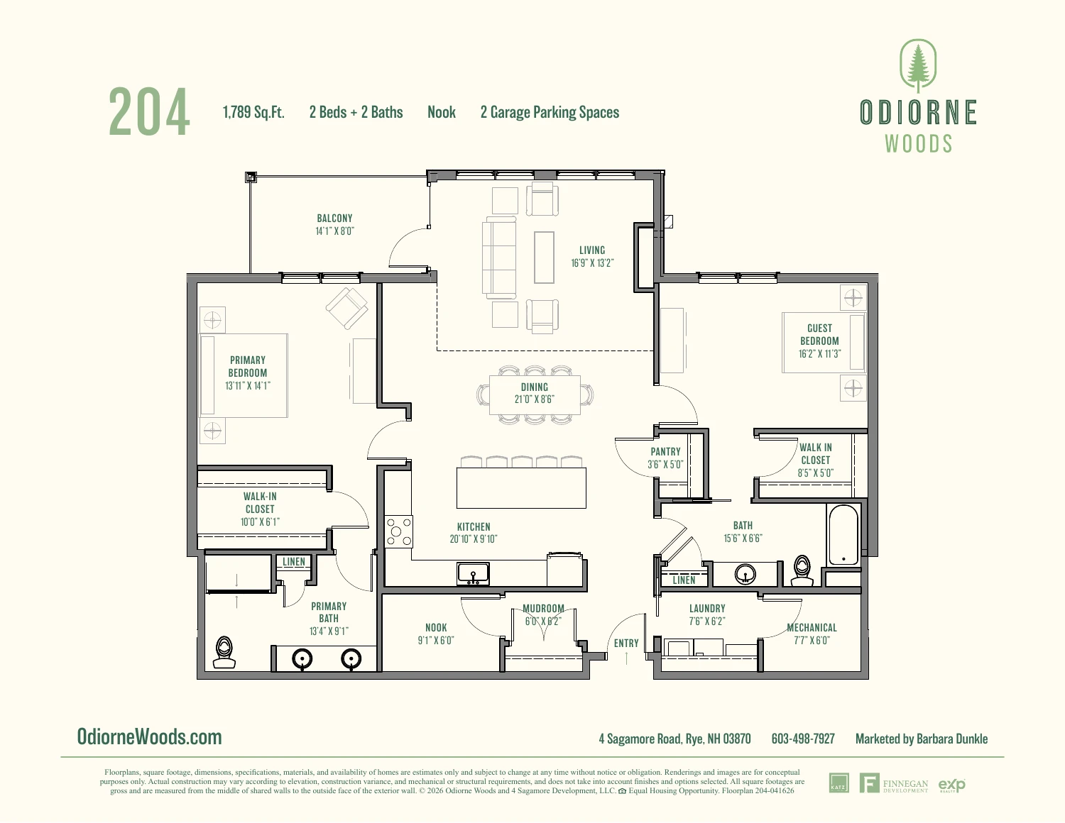 Original brochure floor plan for Residence 204