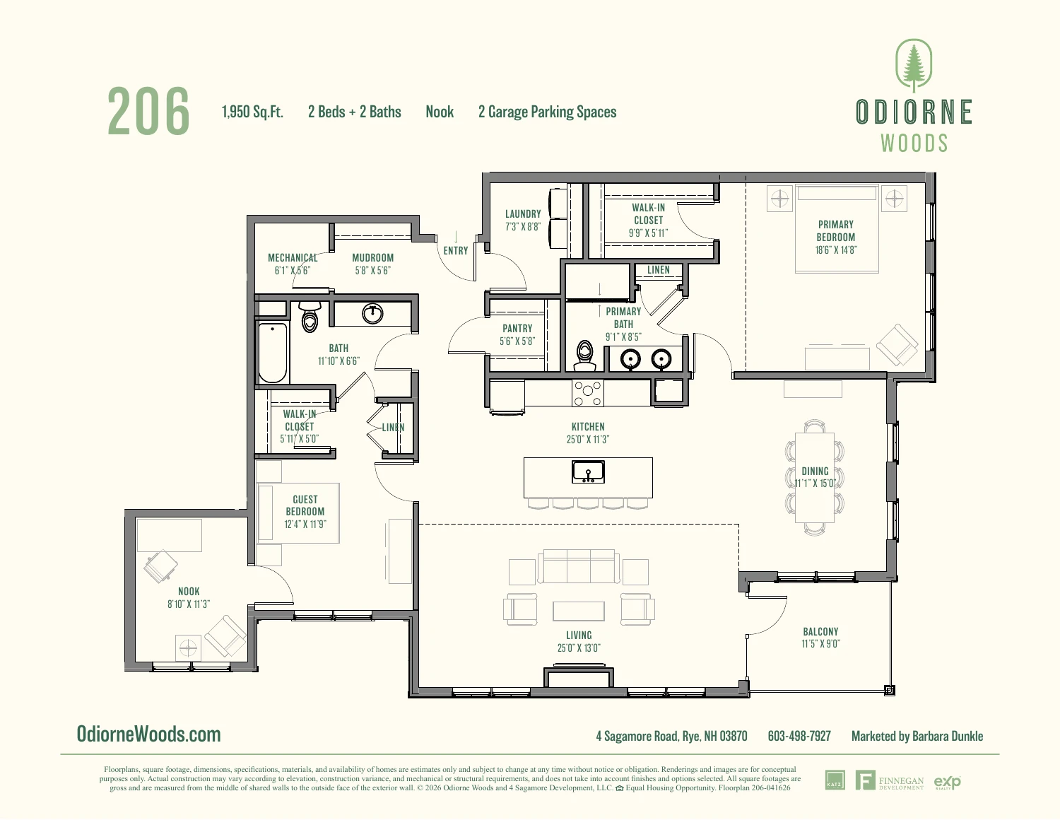 Original brochure floor plan for Residence 206